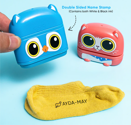 Double-Side Little Stampies™ – Personalized Name Stamp for Kids (by Little Marks)