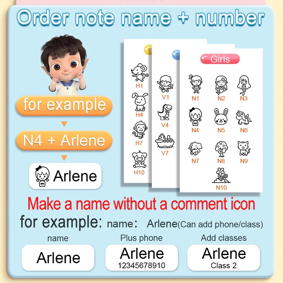 Custom Personal Name Stamp for Clothing, Waterproof and Fade-Resistant, Black and White Ink, Suitable for All Fabrics