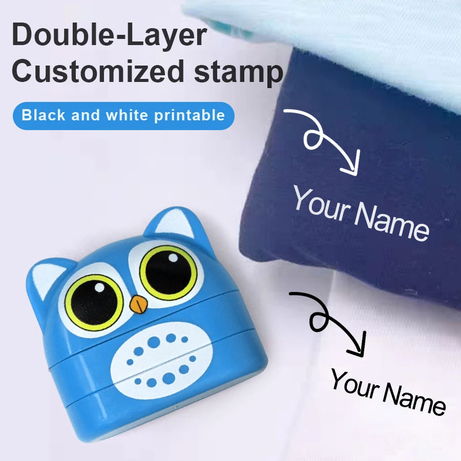 Custom Personal Name Stamp for Clothing, Waterproof and Fade-Resistant, Black and White Ink, Suitable for All Fabrics