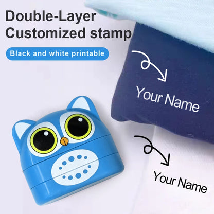Custom Personal Name Stamp for Clothing, Waterproof and Fade-Resistant, Black and White Ink, Suitable for All Fabrics