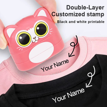 Custom Personal Name Stamp for Clothing, Waterproof and Fade-Resistant, Black and White Ink, Suitable for All Fabrics